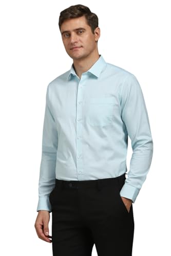 Image of Louis Philippe Men's Slim Fit Easy to Iron Everyday wear Premium Cotton Full Sleeve Checks Formal Shirt