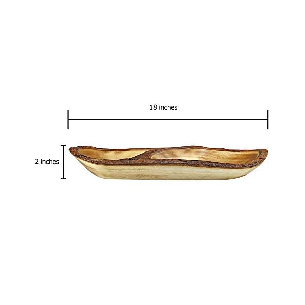 Aeravida two section mango tree wood with natural bark rimmed serving tray fruit bowl wooden fruit bowl for kitchen counter wooden bowls for snacks decor handmade wooden bowl  urban country home decor