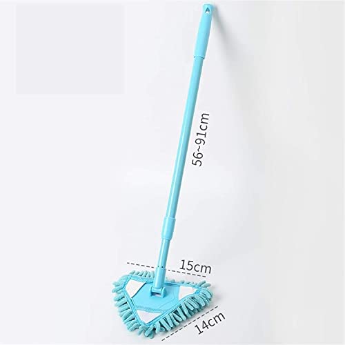 Balai triangle bleu pour nettoyer les recoins difficiles et hauts plafonds sans escabeau