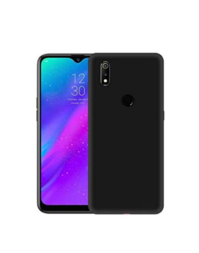 Image of Mobile Back Cover Case for Realme 3 Pro (Silicone Case|CameraProtection|Black SC1510)