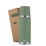 Campo Libre. Jaco® Thermoskanne 750ml I Thermos mit Becher I Unsere Thermosflasche hält mind. 24h heiß I Isolierkanne mit Doppelwand ist zu 100% auslaufsicher I recycelter Edelstahl I Green
