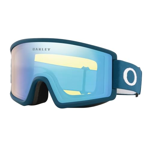 Image of Oakley Target Line MEDIUM /LARGE Ski Goggles for Men for Women | In White, Posideon & Celeste. Bonus kit: cleaning spray, cloth, screwdriver & mirror.