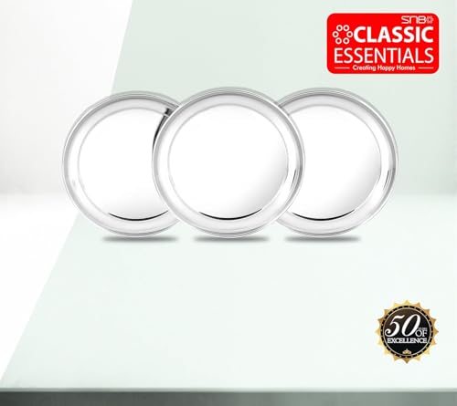 Image of Classic Essentials Stainless Steel Dinner Set | Heavy Gauge Stainless Steel Dinner Set | Kitchen Set for Home | Shagun Set /Bartan Set | Plain Design, Set of 50
