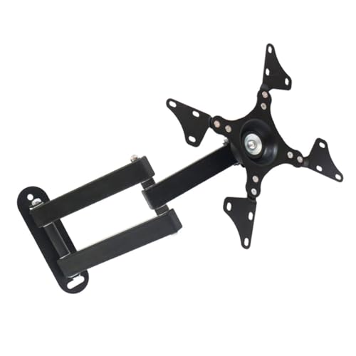 Uonlytech Soporte para Monitor y TV De 14-32 Pulgadas, Giratorio 360°, Extensible y Ajustable, Acero Resistente, Montaje En Pared para Uso En Oficina y Hogar, Color Negro