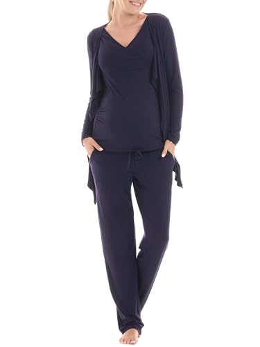 Herzmutter Stillpyjama-Set - 3-teilig - Umstands-Pyjama für Damen -...