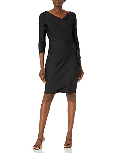 Image of Alex Evenings Women's Slimming Short Sheath 3 /4 Sleeve Cocktail Dress, Wedding Guest