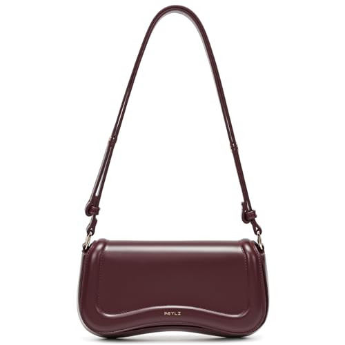 Keyli Bolsa de ombro feminina moderna bolsa tiracolo de couro impermeável bolsas pequenas bolsas de mão bolsas de designer, Vinho tinto, 10.3 inches L x 2.4 inches W x 5.7 inches H