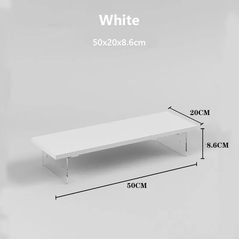 Support de moniteur de bureau en bois blanc et pieds acryliques robustes