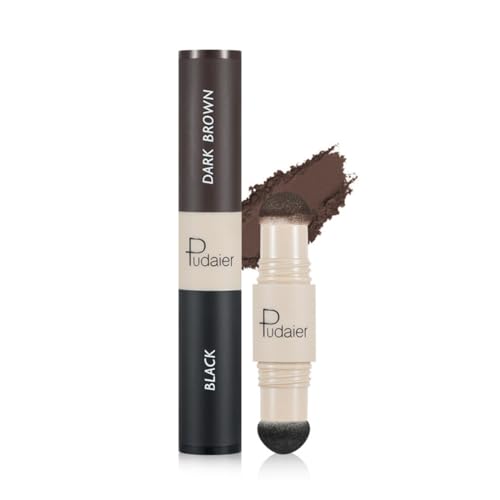ROKZELT Ansatzpuder, Haaransatz Puder, Haar Concealer, Schwarz Dunkelbraun, Doppelseitig, Schwammkopf, Einfache Anwendung, Für Haaransatz Kaschieren