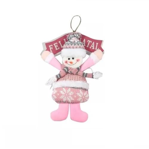 Enfeite de Natal de Pendurar com Placa Feliz Natal, Papai Noel ou Boneco de Neve 19 x 25cm - Decoraç