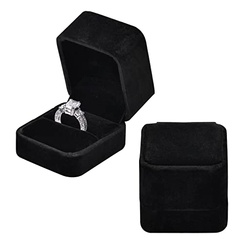 Pinsheng Cofanetto Anello in Velluto - Scatola Regalo per Anelli di Fidanzamento, Proposta Matrimonio, Amante e Anniversario