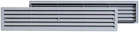 Double Sided Grey Bathroom Door Air Vent Grille 45x9cm, 18x4 Inches