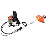 Runheo Decespugliatore a zaino, arancione, 52 cm³, 1,45 kW, con taglierina in nylon e copertura protettiva per l'erba, robusto alloggiamento in plastica e metallo, ergonomico, per tagliare e falciare