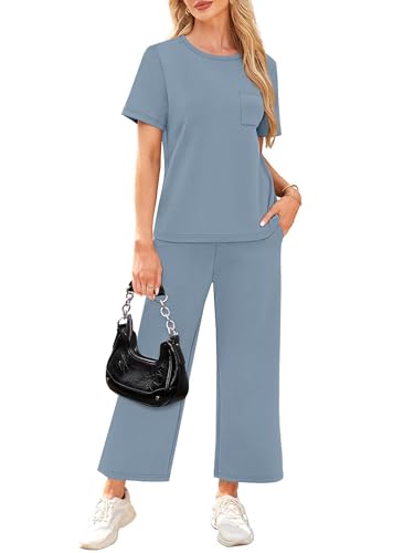 Combinaison deux pièces décontractée femme XL bleue tenue de voyage