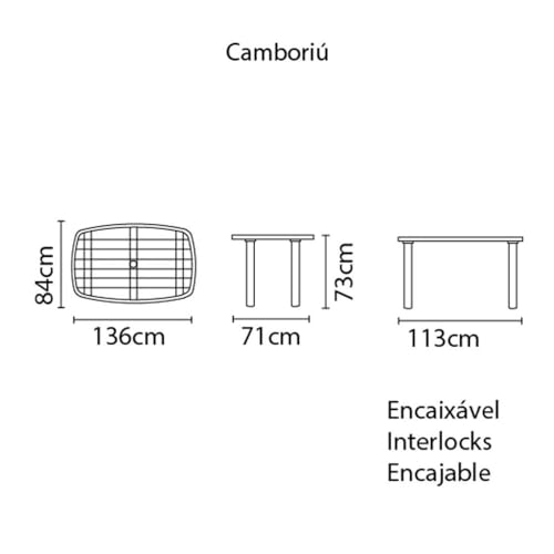 MESA RETANGULAR CAMBORIU BR