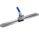 Bon Spring Steel Fresno Trowel 36 in. x 5 in. Round End Concrete Finishing Blade with Rock n Roll Adjustable Bracket, Universal Mounting System for Professional Flatwork