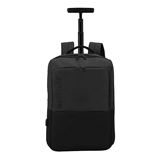 BESTLIFE - Mochila Trolley para Portátil 15.6'', Tablet y Conector USB (Negro)