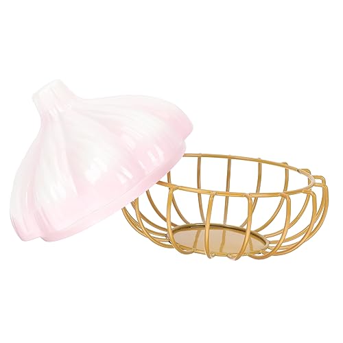 COLLBATH Garlic Storage Basket Multi-function Garlic Keeper Rustic Kitchen Container for Storing Fruits Vegetables Eggs and More