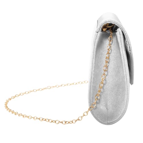 CurvChic Women Evening Bag Clutch Rhinestone Envelope Party Handbag Bridal Prom Purse (Sliver1)