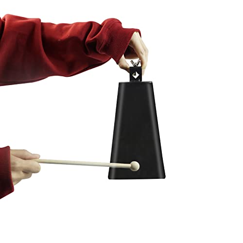 image for Soulmate Cowbell Instrument 8 inch Metal Steel Cow Bell Noise Makers C