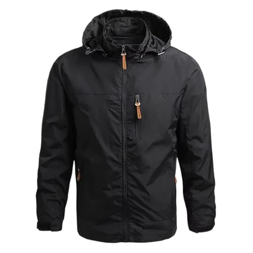 Coupe-vent homme à capuche noir GUOYUXIAO manteau
