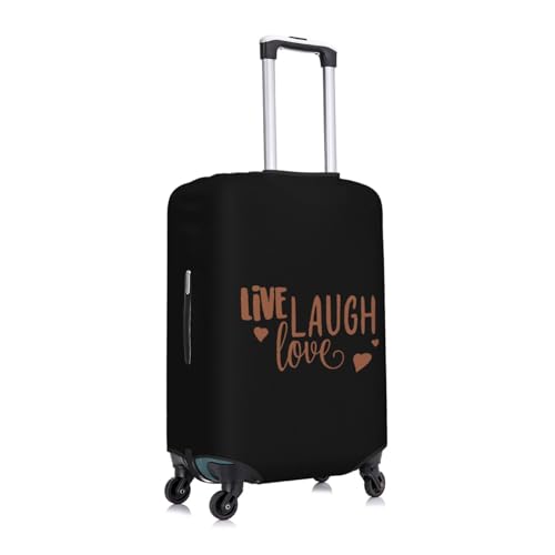 Live Laugh Love Travel Luggage Cover Suitcase Protector Fits 26-28 Inch Case(Black,L)2