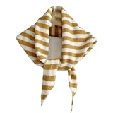 Triangle Shape: The longest side is 105cm/41.34", the width is about 30cm/11.8" Match: This knitted triangle scarf is versatile and complements a wide range of outfits. It can be effortlessly paired with a T-shirt or a basic shirt, blazer, trench, an...