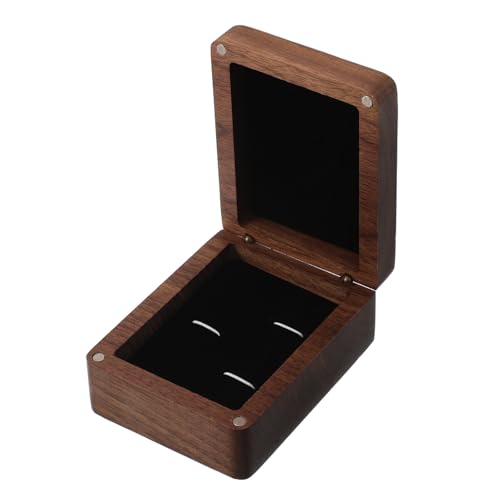 OUNONA Caja de Exhibición Diseño Elegante y de de Gemelos de Madera de Nogal Clásica Almacenamiento Portátil Que Movimientos Incómodos, para Caballeros en Negocios