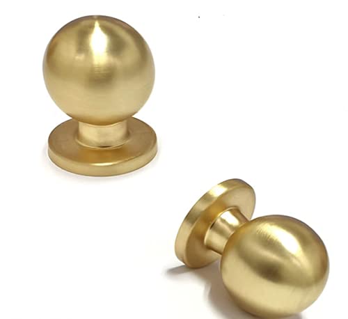 Round Brushed Brass Cabinet Knob - 88222BB18, 1 in (25 mm) — KHTUMEWARE