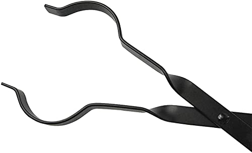 30" Adjustable Fireplace Poker Fire Pit Poker And Campfire Fireplace Tongs, Log Grabber For Indoor And Outdoor Fire Pits, Campfire Use -Rust Resistant Black Finish Heavy Duty Iron #TOP3