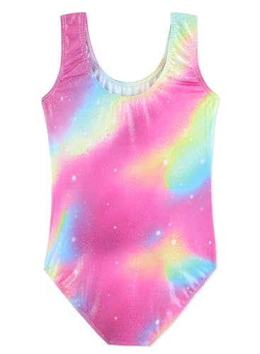 HOZIY Gymnastics Leotards for Girls Toddlers Kids Sleeveless Tumbling Outfits for Dance Print