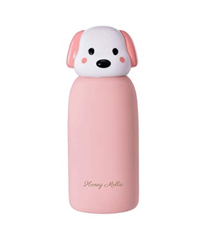 Honey Mellie Thermos Water Bottle for Kids with Leak-Proof Kawaii Puppy Lid