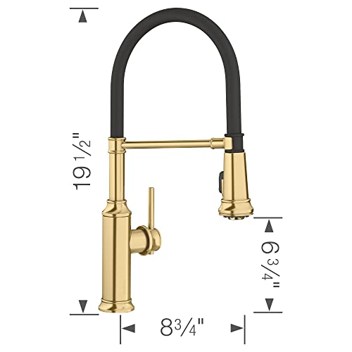 Image of Empressa Semi-Pro Kitchen Faucet 1.5 GPM, Satin Gold