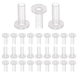 QUARKZMAN 24 Stück Flanschbuchsen Kunststoffbuchsen ID 4mm x OD 5mm x Länge 15mm Nylonbuchsen, Weiß
