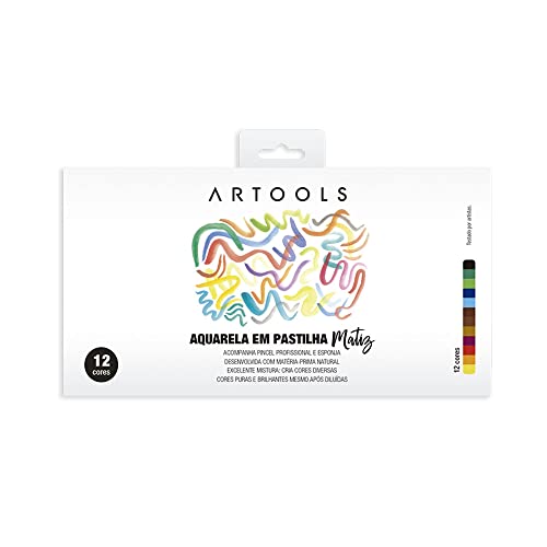 Aquarela em Pastilha Matiz ARTOOLS Estojo 12 Cores