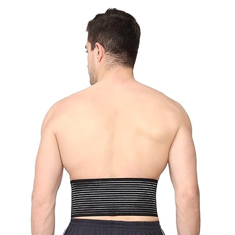 Cotton Umbilical Hernia Belt for Men & Women | Hernia Support Brace | Navel Hernia Pain Relief and Comfortable Support (Size-M, Black)