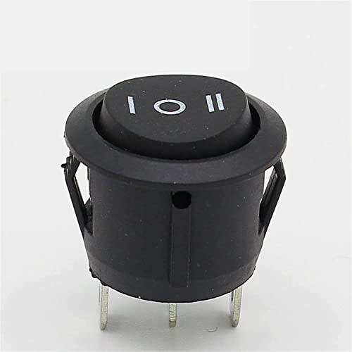 Interrupteur à bascule 3 broches rond 10A 125V 6A 250V AC pour montage encastrable