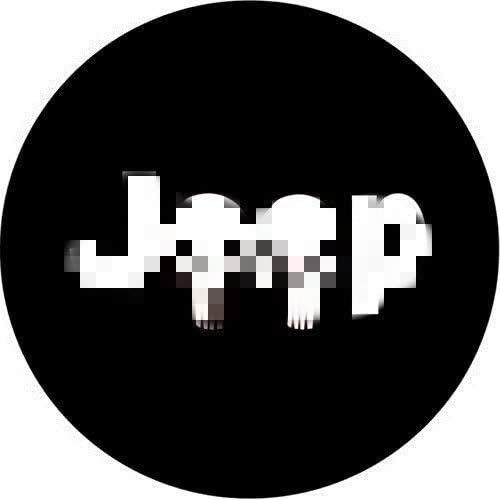 Minisoo Spare Tire Cover, Wheel Cover with Skull PVC Leather Waterproof Dust-Proof Sun Protectors for Jeep,Trailer, RV, SUV, Camper and Truck Vehicle (Jeep Skull Logo, 17