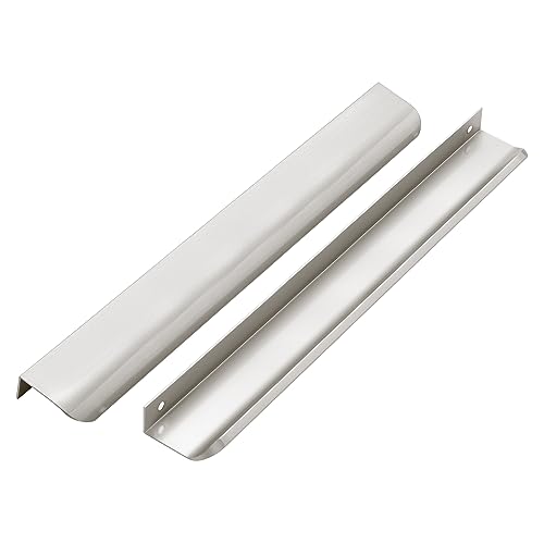 Image of Ravinte Silver Finger Edge Pulls Drawer Edge Pulls 300mm /11.8 inch 1 Pack | Concealed Handle Style, Low-Profile Finger Grip, Cabinet Edge Mount, 150mm /5.9 in, For Cabinets, Drawers, Cupboards, Kitchen