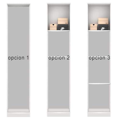 HABITMOBEL Armario Despensero escobero Auxiliar de Madera de 1 Puerta Blanco - imagen 5