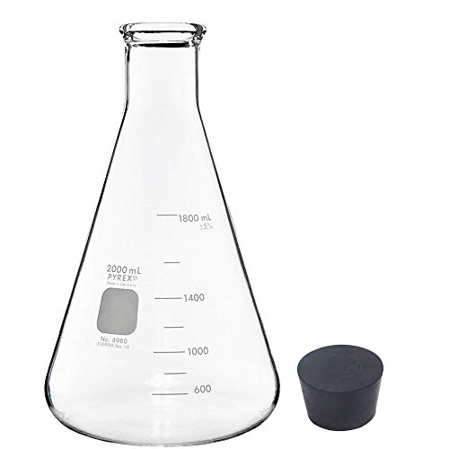 Bouteille Erlenmeyer 2000 ml et son bouchon pour réussir vos levains maison - 2