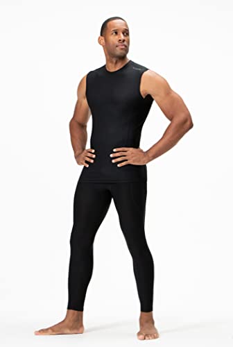 Devops 3 Pack Men's Athletic Compression Shirts Sleeveless (2X-Large, Black/Camo Grey/Blue) #TOP2