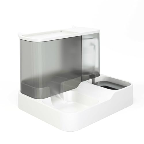 WJTZLBNSUY Automatic Pets Feeder and Water Dispenser Set Suitable for Cats and Small Dogs Easily Clean (Gray)
