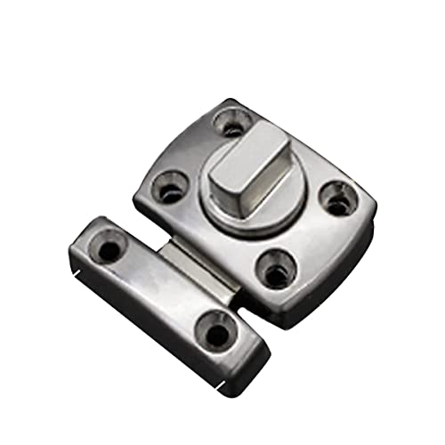 myoseya ドアロック 回転 内鍵 ドア 鍵 後付け 室内 かぎ 扉 防犯 補助かぎ small 銀