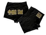 BBC Sluts Yoga Shorts - Booty Shorts (US, Alpha, X-Large, Regular, Regular, Black/Gold)