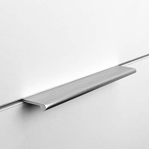 Goldenwarm 5 Stück Versteckte Schrankgriffe Silber 128mm Möbelgriffe Edelstahl Griffe für Küchenschränke Türgriffe Küche Schubladengriffe Küchengriffe Türgriffe Schrank