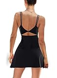 tennis shorts damen Rückenfrei - Crossover - das Sportkleid mit Rücken-Ausschnitt, den offenen Rücken auf einzigartige Weise darzustellen, echt ein Hingucker als athletisches Kleid; Trendiger Stil - backless rückenfreie kleider für den Sport, dank verstellbaren Trägern, passt zu fast jeder Körperform