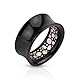beyoutifulthings Ohr-Tunnel Abalone-Muster Innen-Rand Schwarz Acryl Ohr-Piercing Ohr-Schmuck Saddle Fit Plug Sattel-verschluss 8-mm