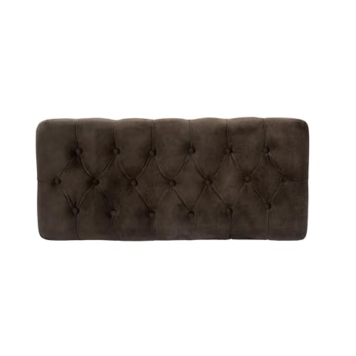 Image of HomePop 40 inch Ainsley Button Tufted Storage Bench - Chocolate Brown Velvet