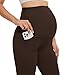 VIMPEP Flare Maternity Leggings Bootcut Yoga Pants Stretchy Over The Belly Pregnancy Dress Work Pants with Pockets Casual Petite/Regular 3102 29 Brown S
